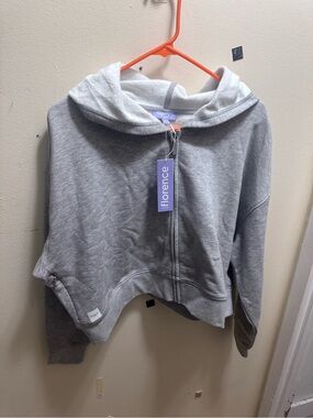Florence by mills women’s Gray Hooded Zip-Up Sweatshirt size XL new w/tags